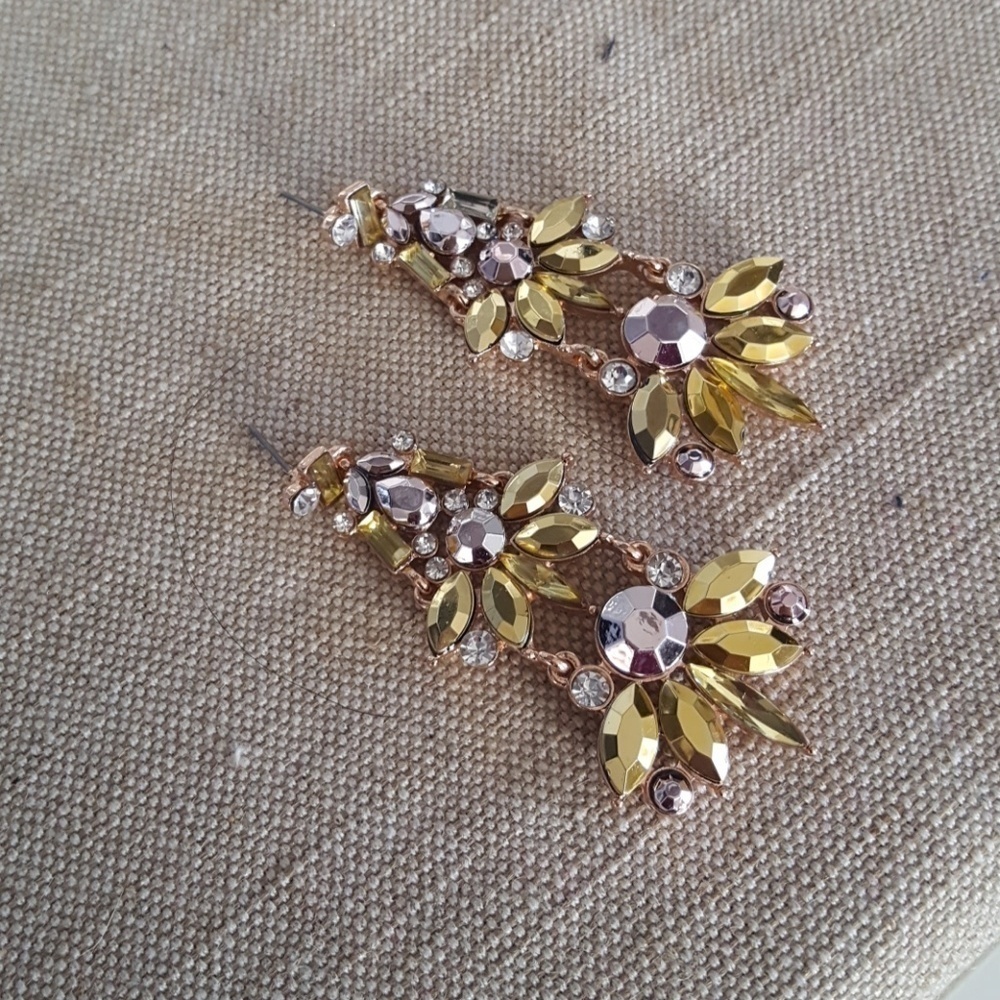 Rose gold statement earrings new